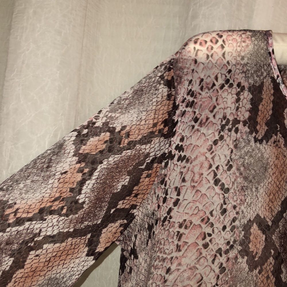 Single La L Python Snake Print Ivory Blush Pink B… - image 6